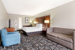 Business Room, 1 King Bed, Non Smoking, Refrigerator & Microwave (Oversized Room) | Iron/ironing board, free WiFi, bed sheets