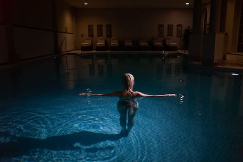 Indoor pool, open 7:30 AM to 8:00 PM, pool umbrellas, sun loungers