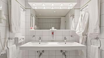 Hair dryer, towels