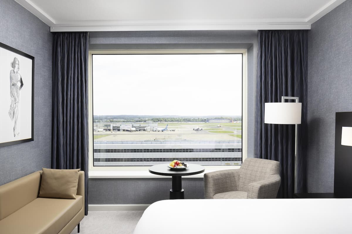 luxury room, 1 queen bed (club millesime access - runway view) | 1 bedroom, egyptian cotton sheets, premium bedding, select comfort beds