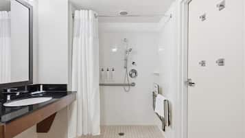 Free toiletries, hair dryer, towels