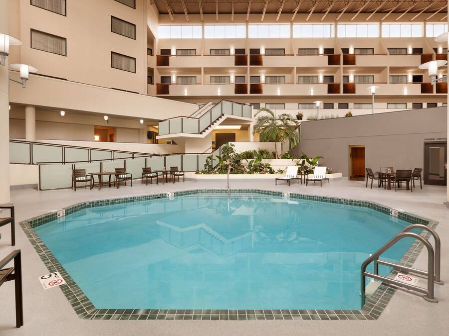 Indoor pool, pool loungers