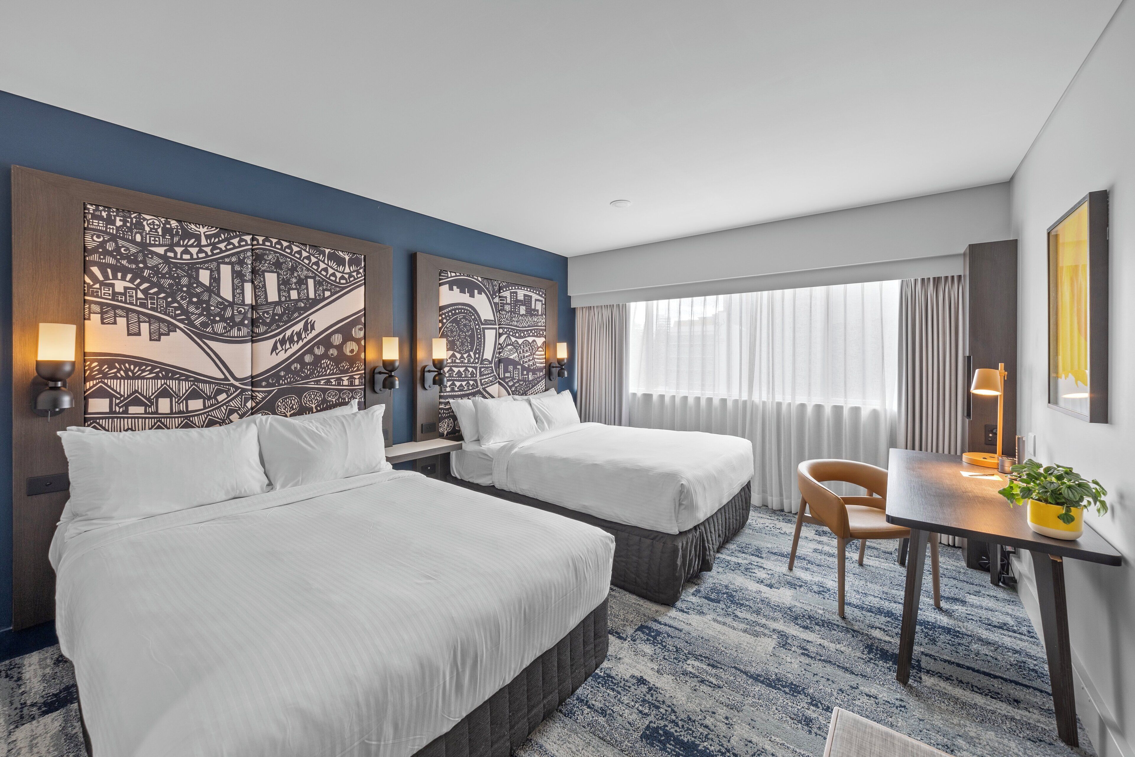 Standard Room, 2 Double Beds | Minibar, in-room safe, desk, laptop workspace