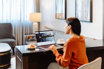 Pillowtop beds, in-room safe, desk, iron/ironing board at Boston Marriott Copley Place