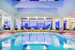 Indoor pool, open 6:00 AM to 11:00 PM, sun loungers