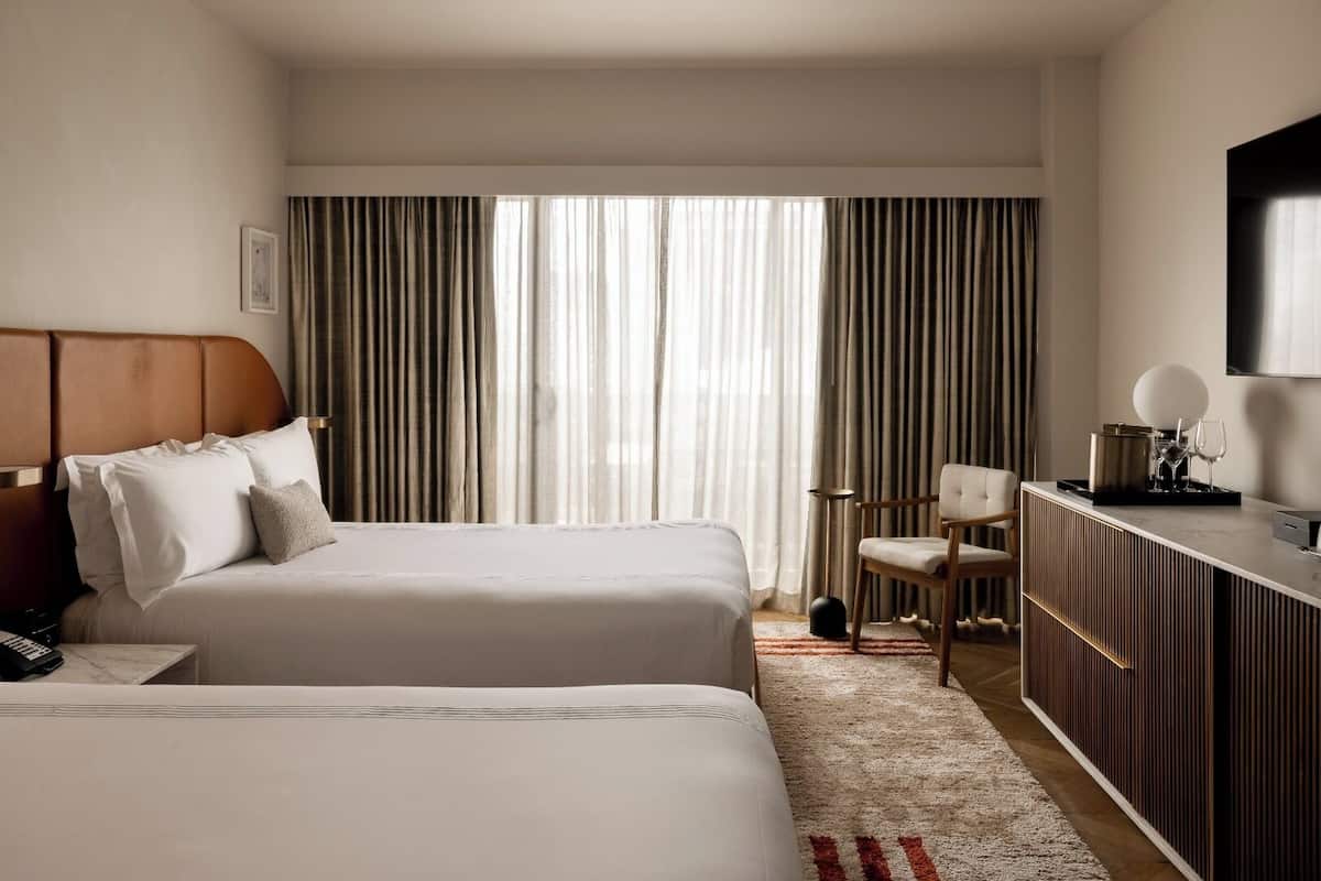 Club Room, 2 Double Beds (Skyview) | Premium bedding, minibar, in-room safe, iron/ironing board