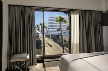 Hotel room view looking out at SIXTY Beverly Hills