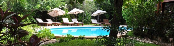 屋外プール、プール パラソル