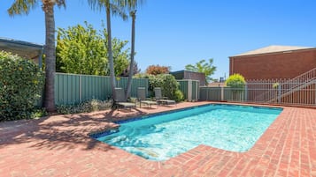 Outdoor pool, pool loungers