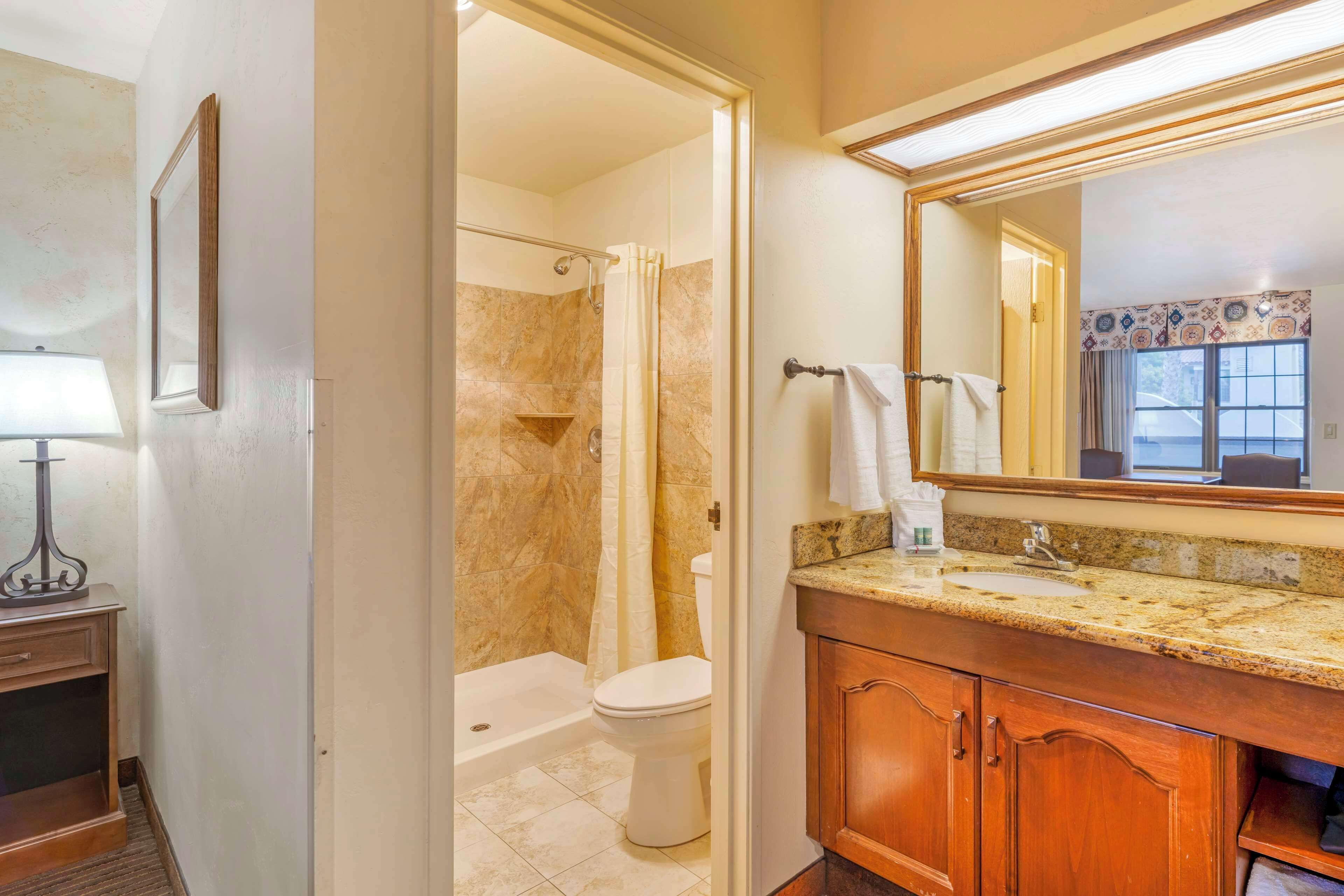 standard room, 1 king bed, non smoking | bathroom | combined shower/bathtub, free toiletries, hair dryer, towels