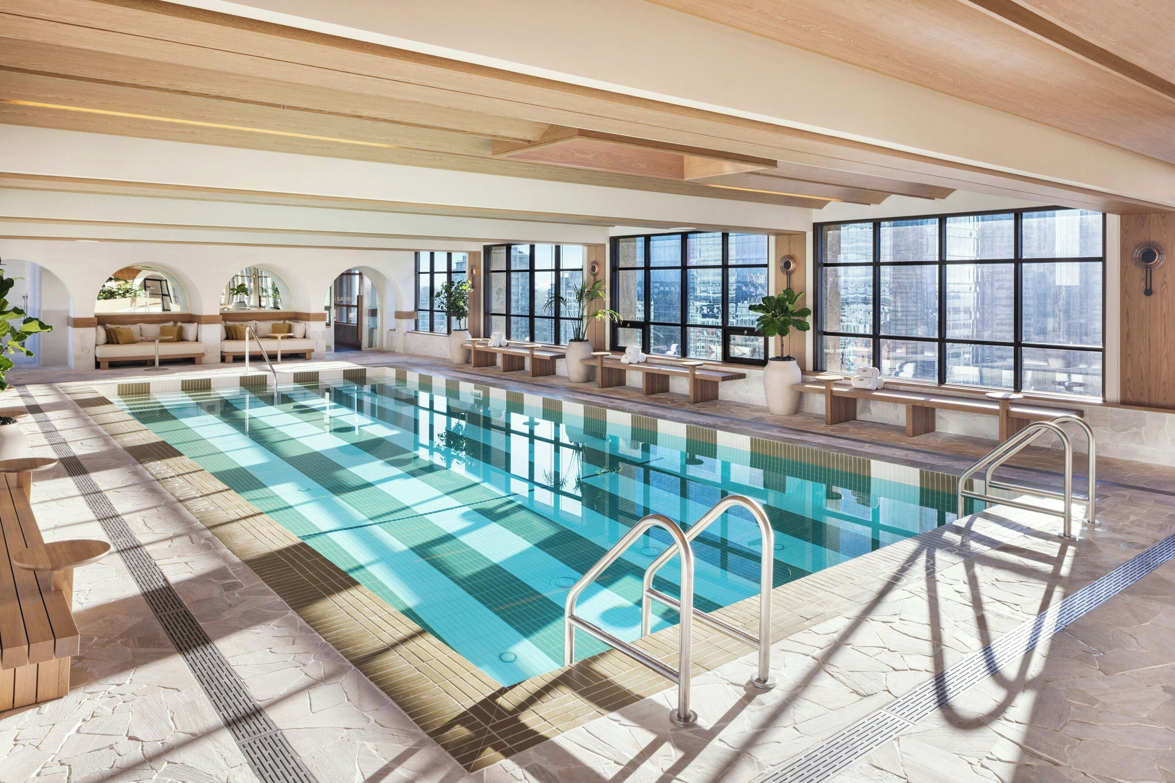 Indoor pool, open 5:00 AM to midnight, sun loungers