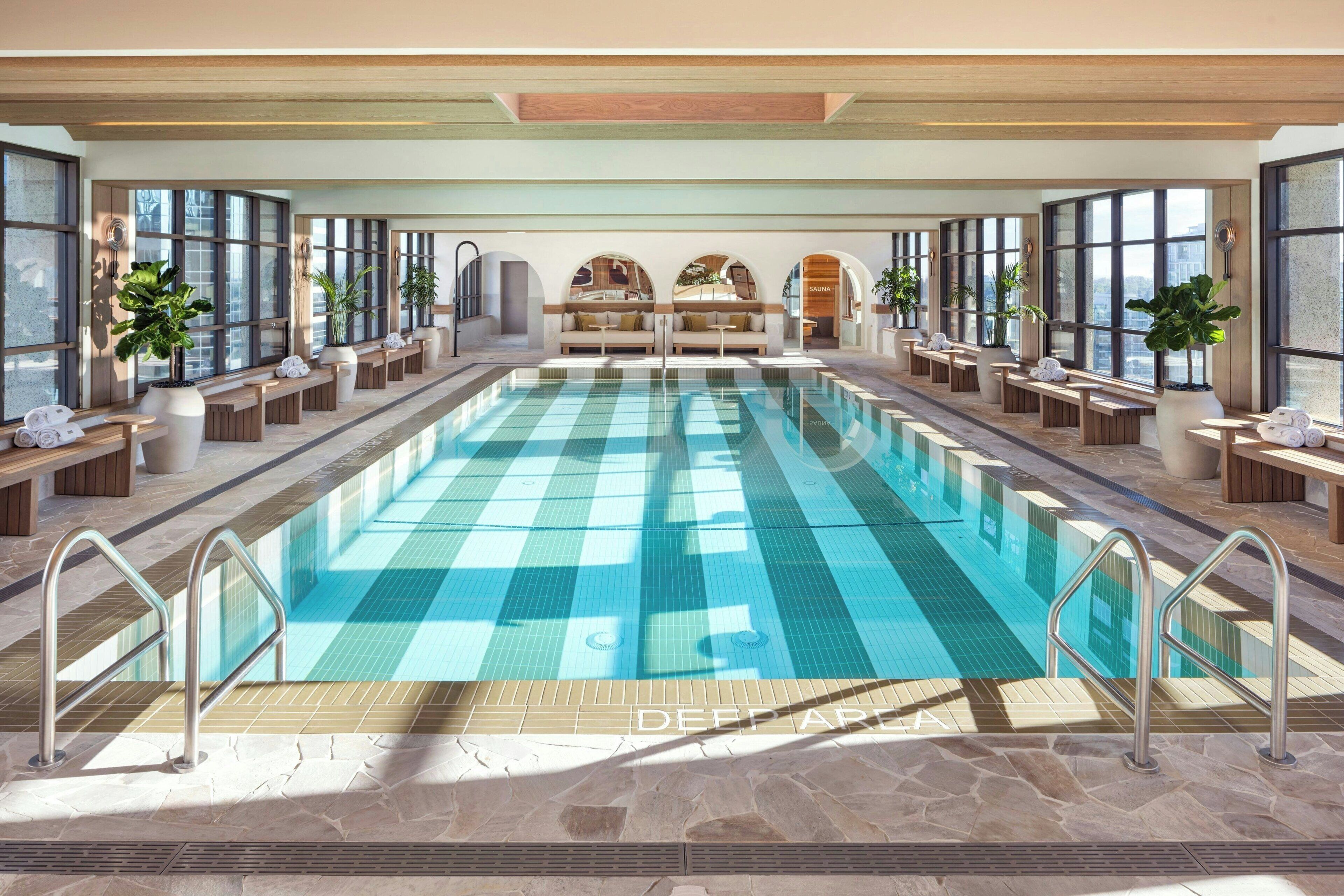 Indoor pool, open 5:00 AM to midnight, sun loungers