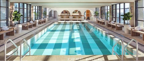Indoor pool, open 5:00 AM to midnight, sun loungers