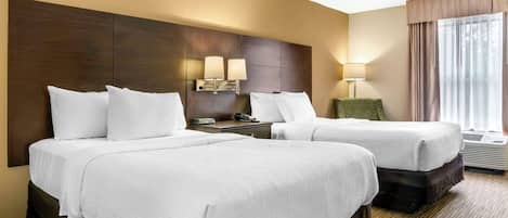 Standard Room, 2 Double Beds, Non Smoking | 1 bedroom, desk, laptop workspace, blackout drapes