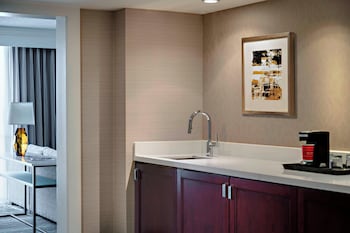 Pillowtop beds, in-room safe, desk, iron/ironing board at Marriott San Antonio Riverwalk