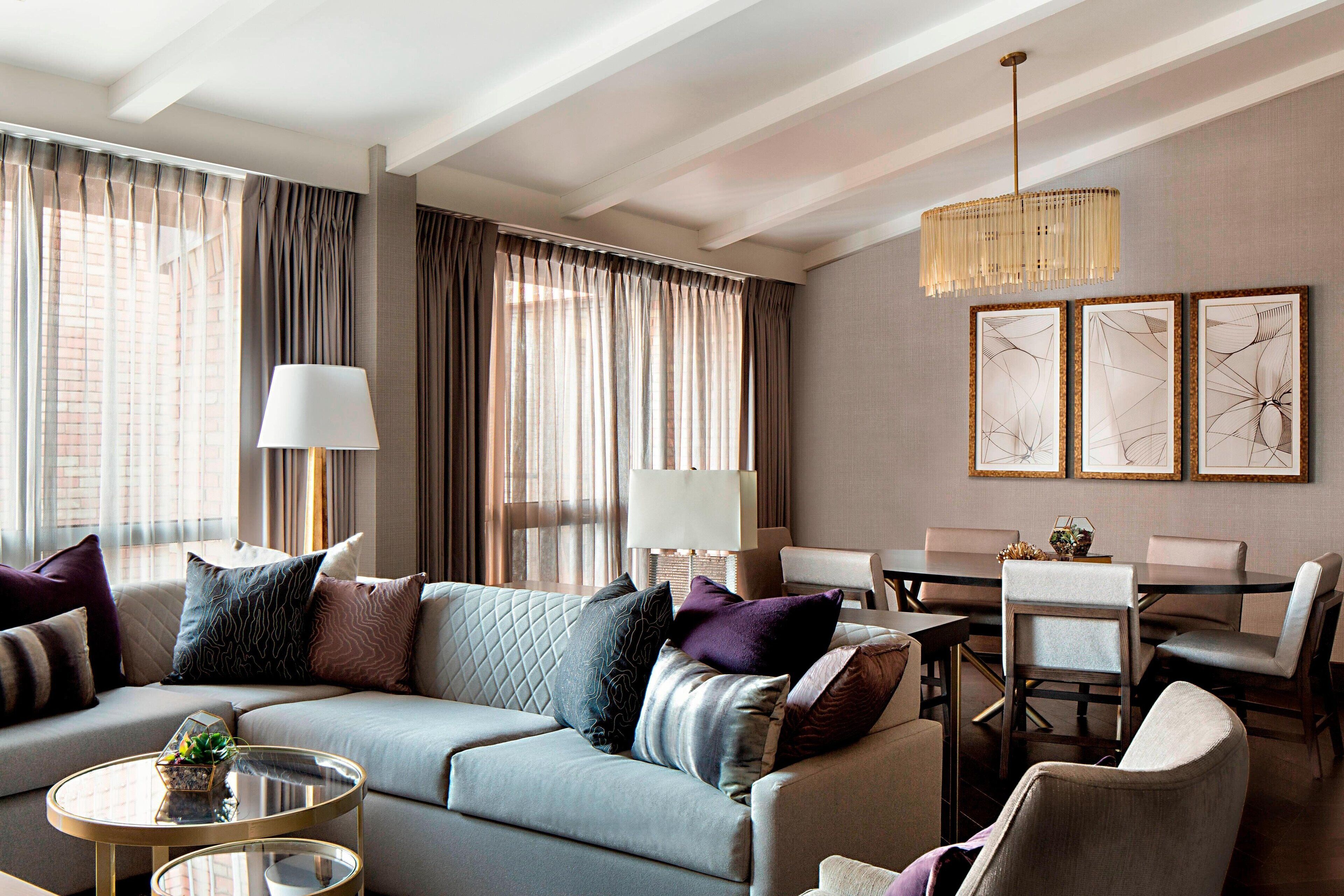 Premium bedding, down comforters, pillowtop beds, desk