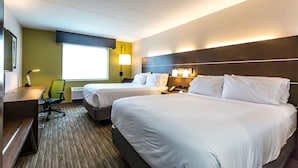 A hotel room with two beds, a desk, a chair, and a window. - Holiday Inn Express Exton by IHG (Exton)