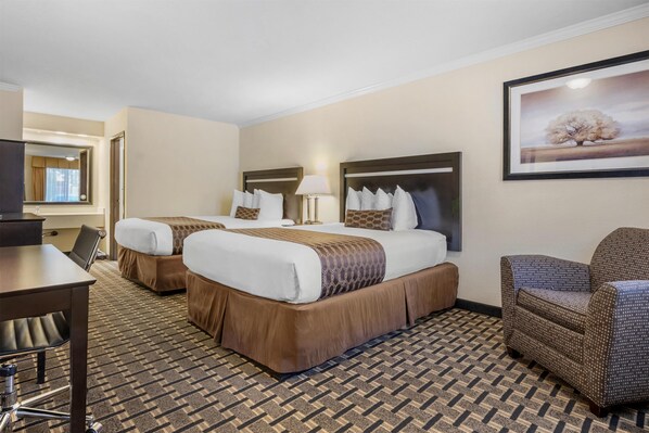 Standard Room, 2 Queen Beds, Non Smoking, Jetted Tub | Desk, laptop workspace, iron/ironing board, free internet - Best Western Plus Inn of Hayward (Hayward)