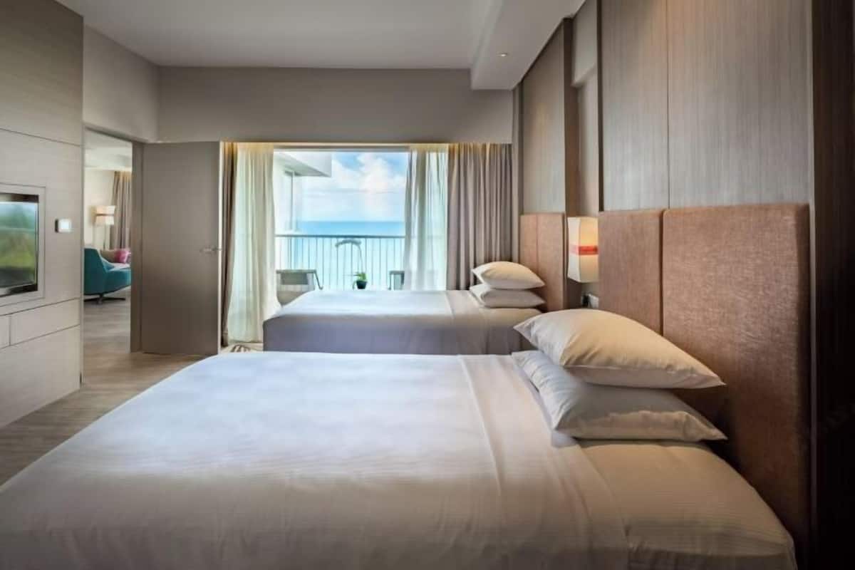 In-room safe, desk, laptop workspace, blackout drapes