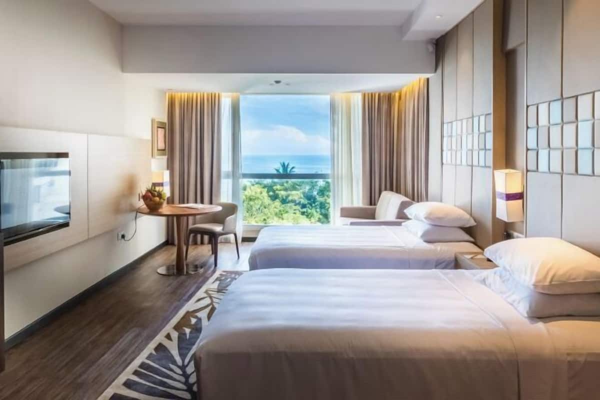 In-room safe, desk, laptop workspace, blackout drapes