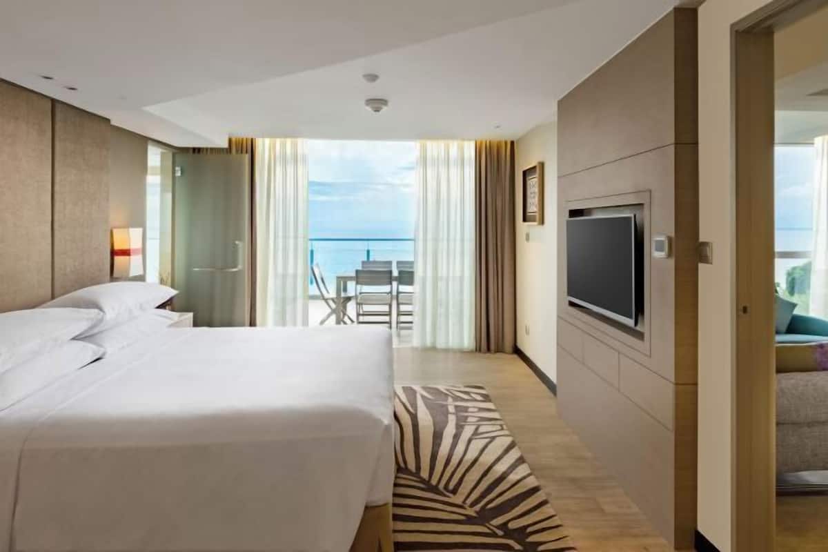 In-room safe, desk, laptop workspace, blackout drapes