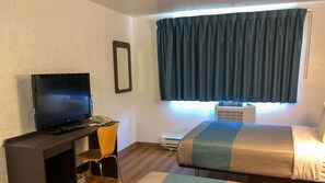 Desk, free WiFi, bed sheets