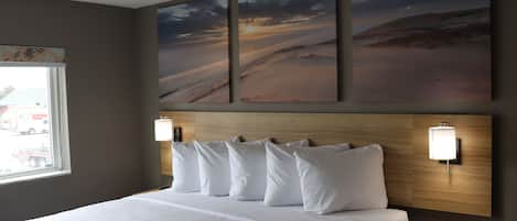 Desk, free WiFi, bed sheets