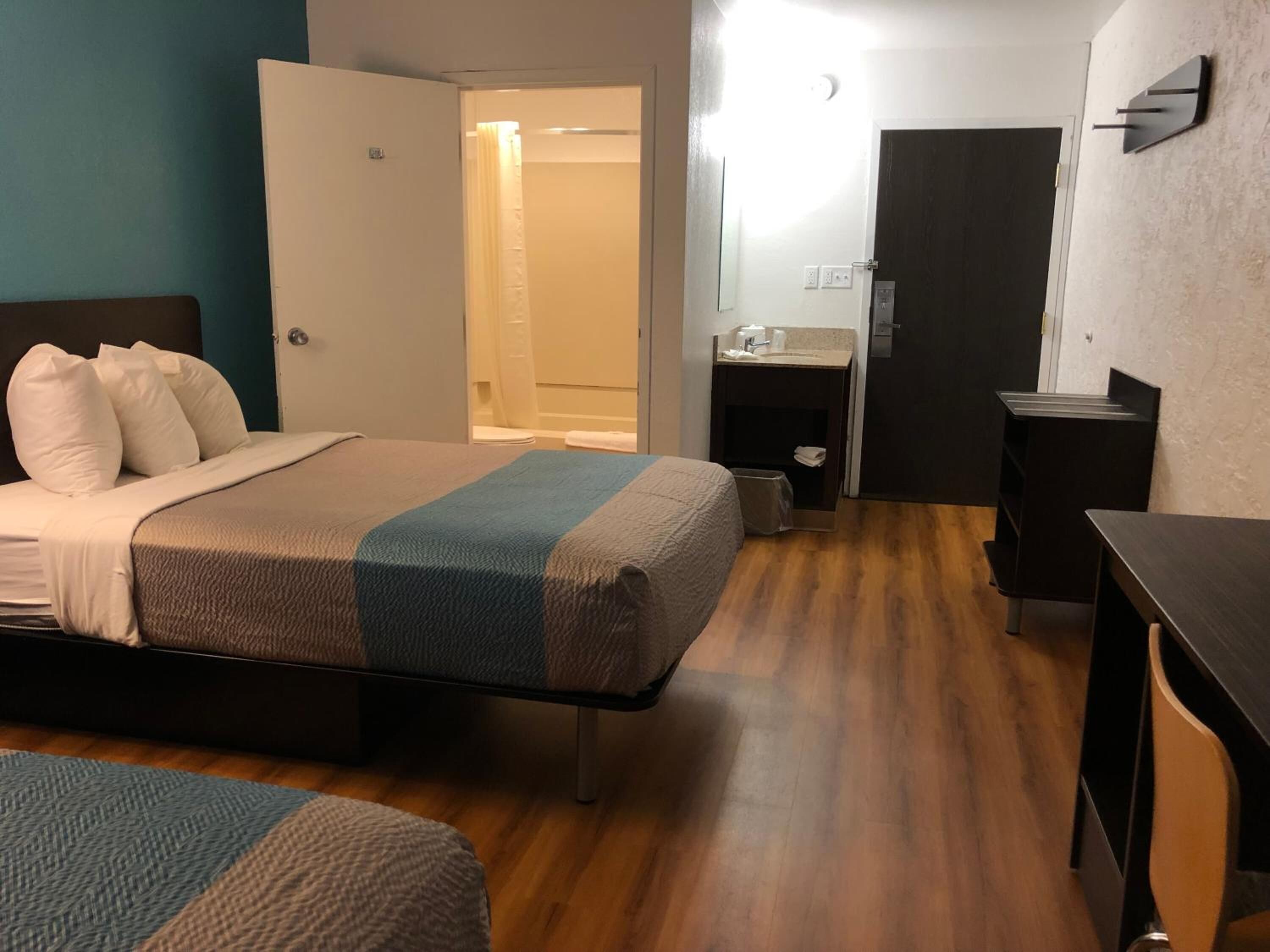 Desk, free WiFi, bed sheets