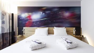 Premium bedding, memory-foam beds, free minibar, in-room safe