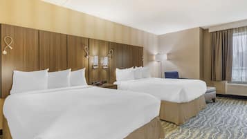 Habitación estándar, 2 camas de matrimonio, no fumadores, frigorífico | Ropa de cama hipoalergénica y escritorio