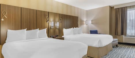 Standard Room, 2 Queen Beds, Non Smoking, Refrigerator | Hypo-allergenic bedding, desk, laptop workspace, blackout drapes