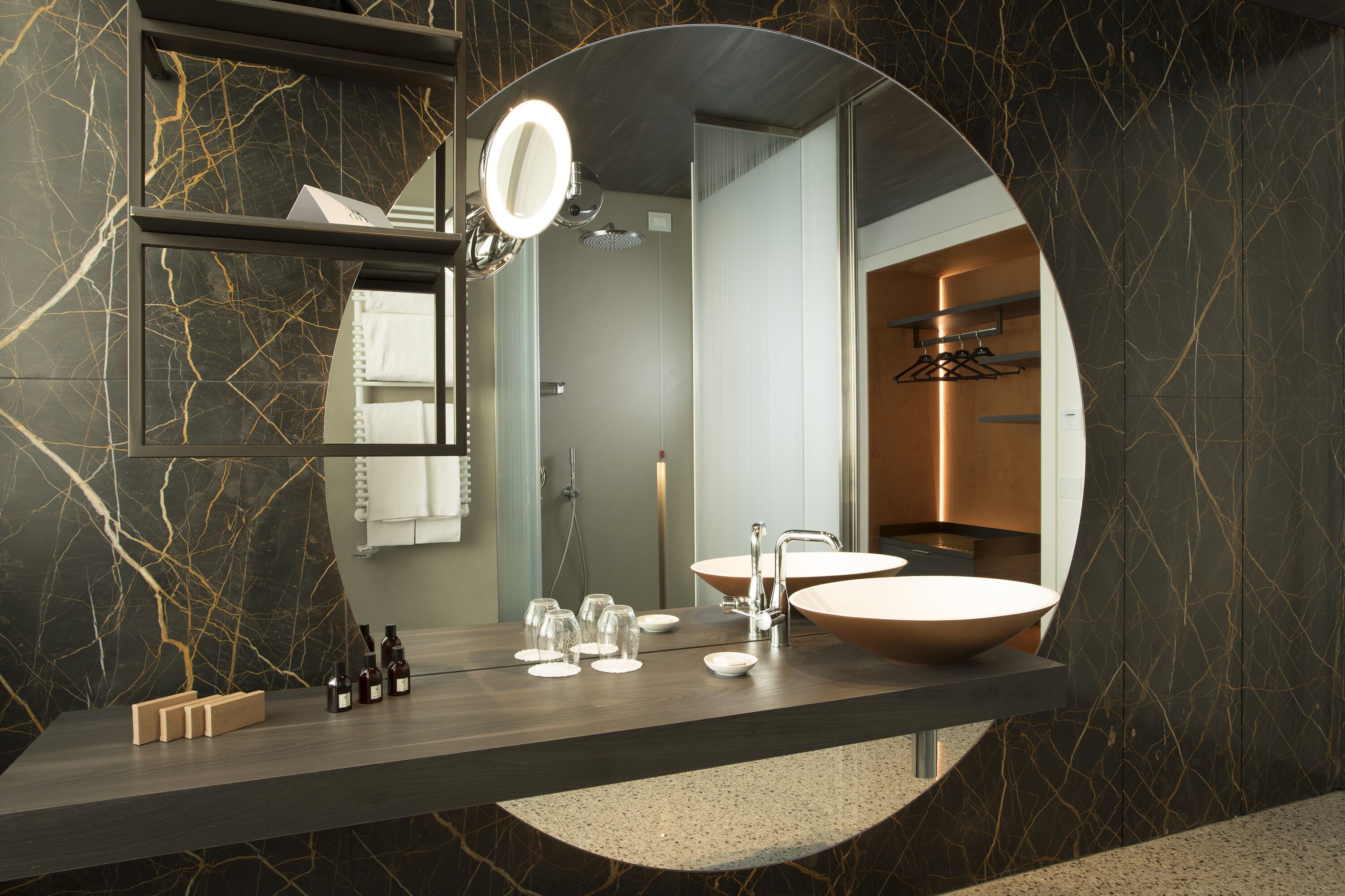 deluxe room | bathroom | shower, free toiletries, hair dryer, bathrobes