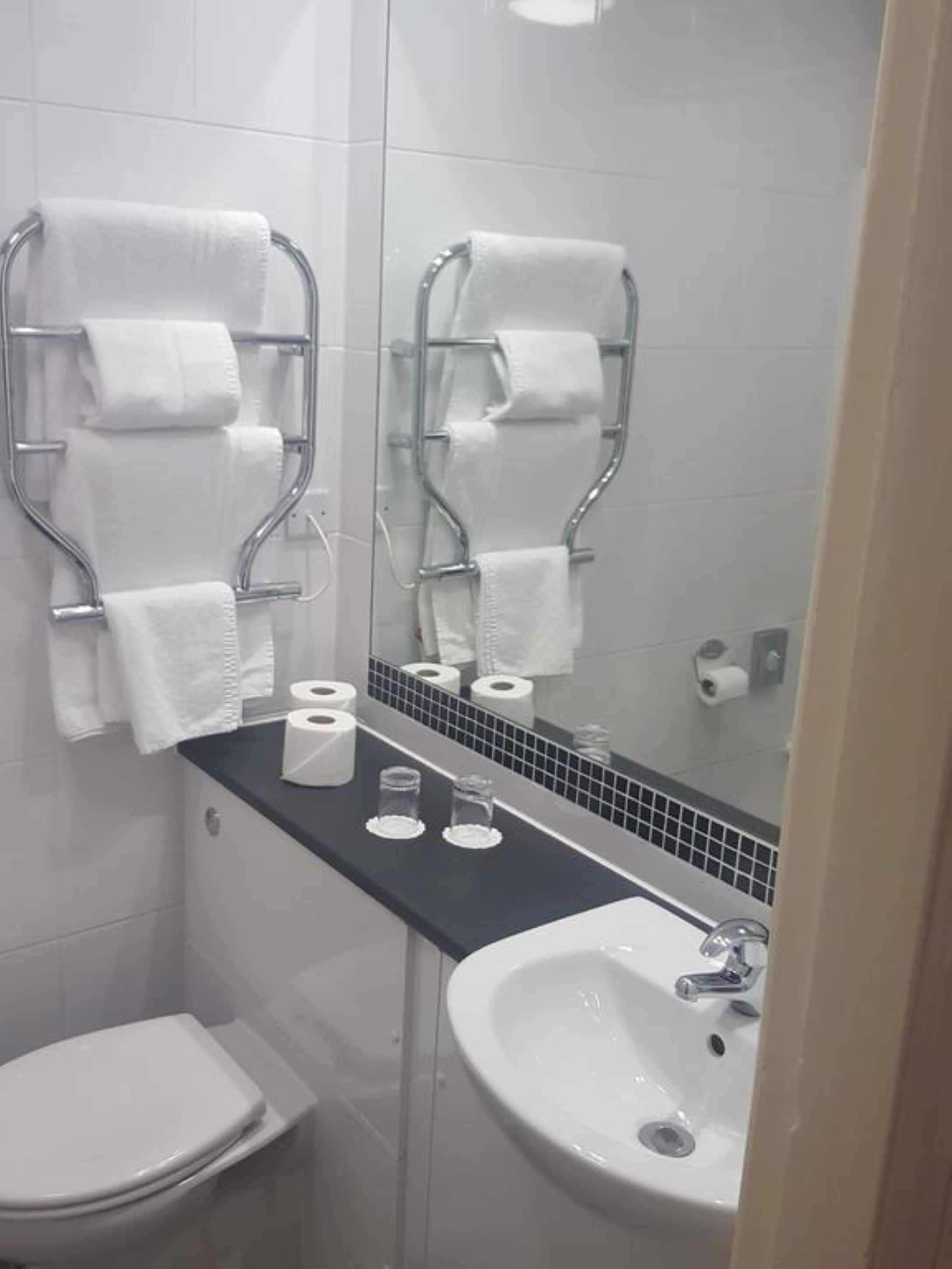 standard twin room | bathroom | combined shower/bathtub, free toiletries, hair dryer, towels
