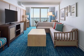 Club Suite, 1 King Bed with Sofa bed, Oceanfront | Premium bedding, in-room safe, desk, blackout drapes