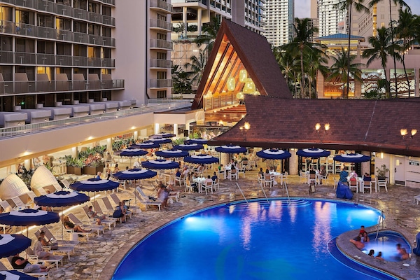 Outdoor pool, open 8:00 AM to 9:00 PM, cabanas (surcharge)