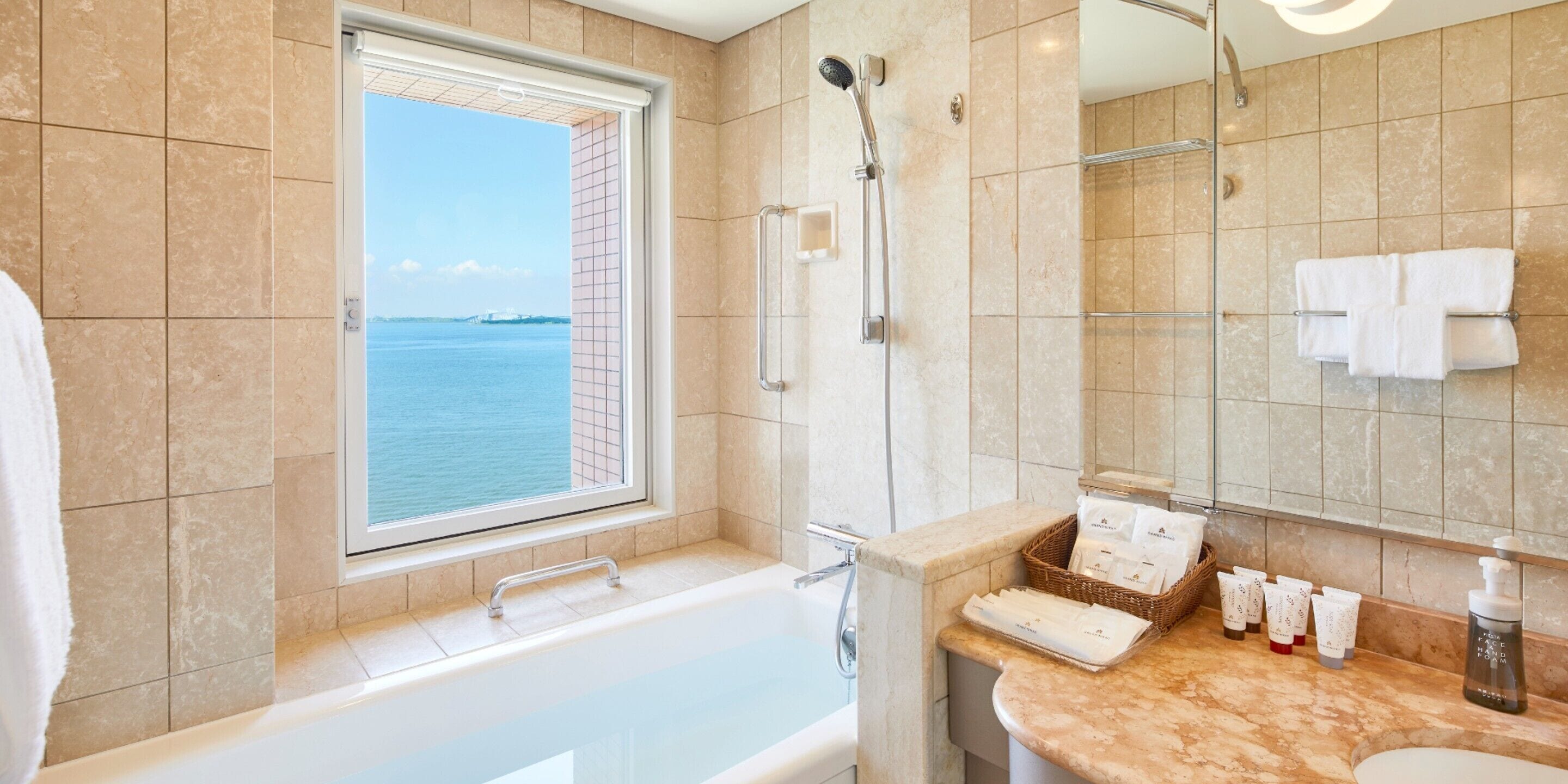 shower, free toiletries, hair dryer, slippers