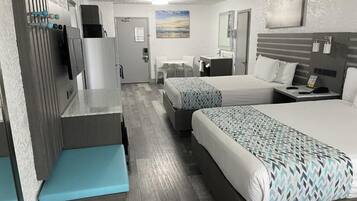 Standard Double Room, 2 Queen Beds, Kitchenette | In-room safe, desk, iron/ironing board, rollaway beds