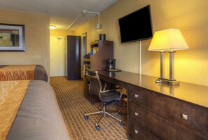 Standard Room, 2 Queen Beds, Non Smoking | Desk, iron/ironing board, free WiFi, bed sheets