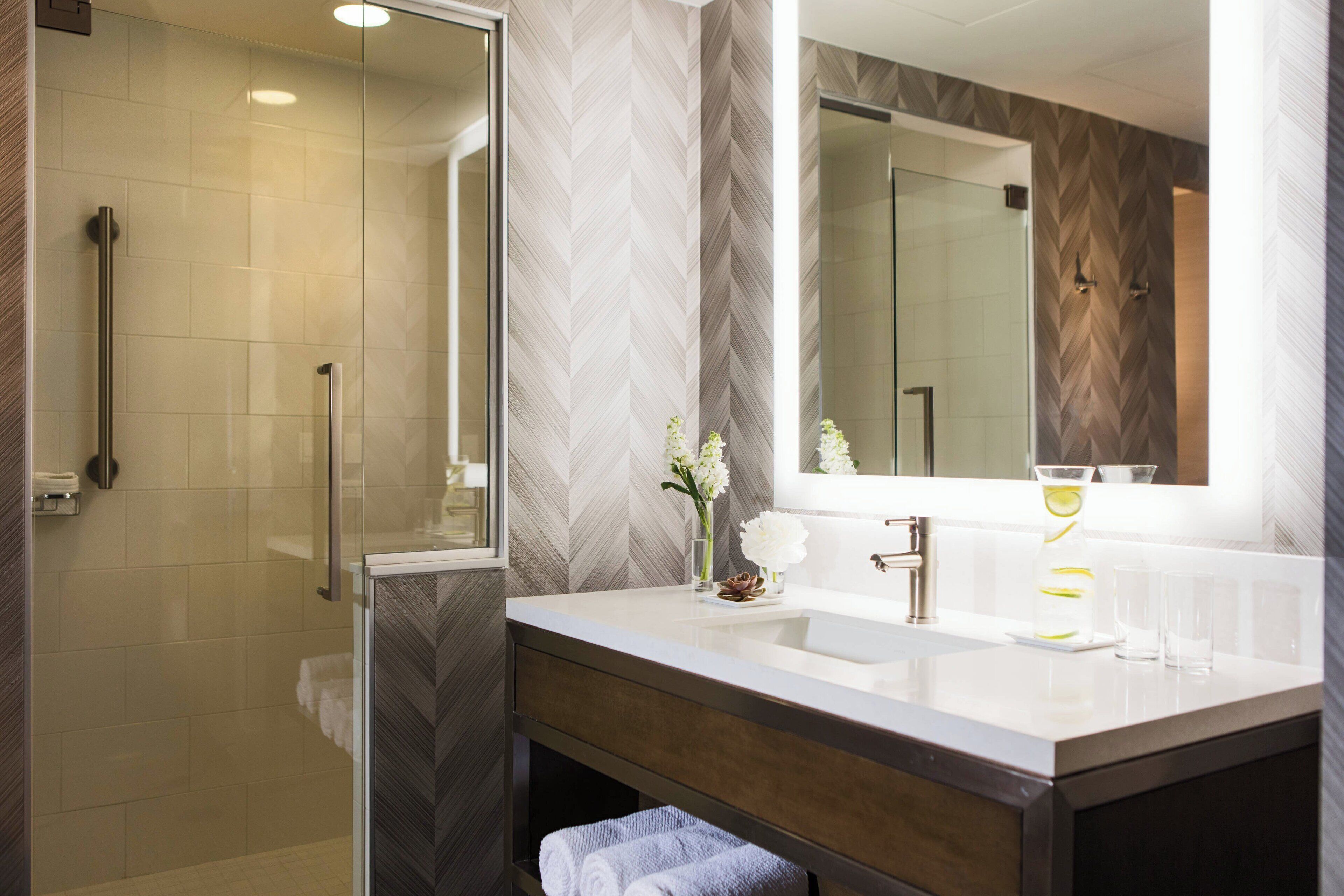 shower, free toiletries, hair dryer, bathrobes