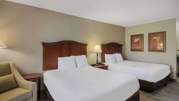 Laptop workspace, free WiFi, bed sheets