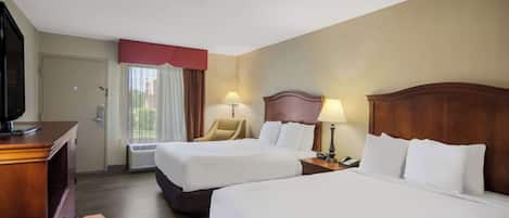 Laptop workspace, free WiFi, bed sheets