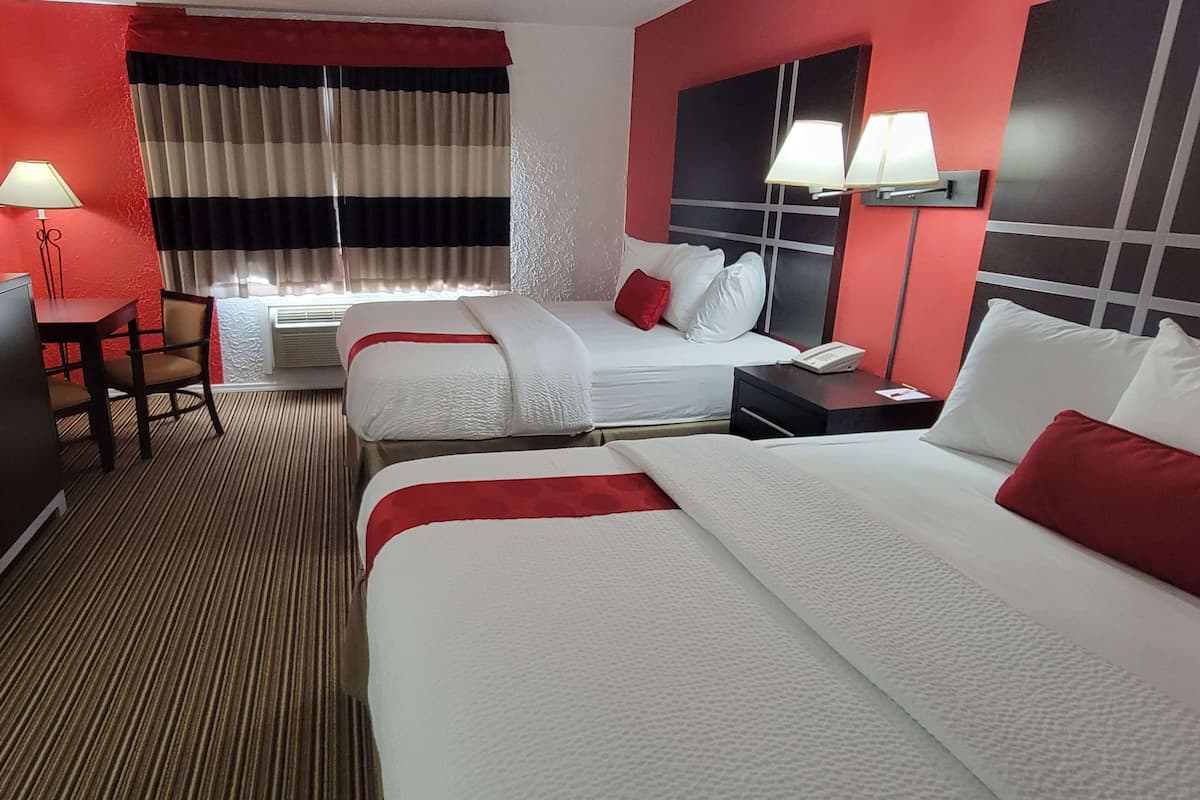 Room, 2 Queen Beds, Non Smoking (Second Floor) | Desk, laptop workspace, blackout curtains, soundproofing