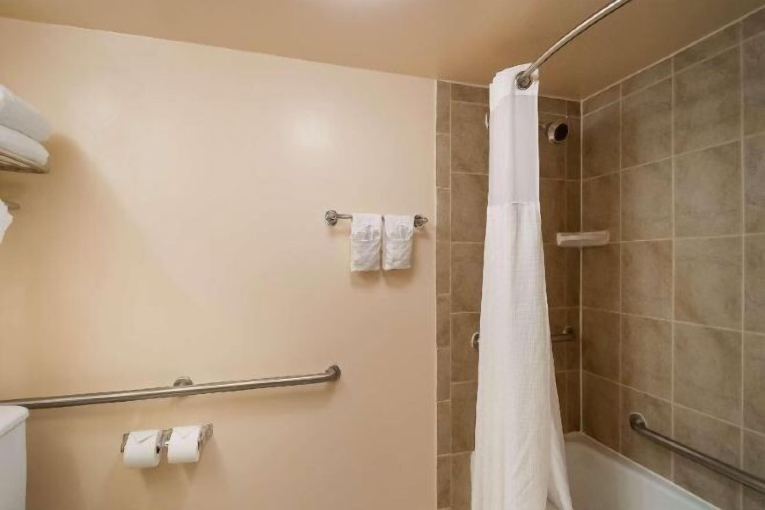 Bathroom | Combined shower/tub, free toiletries, hair dryer, towels