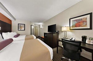 Standard Room, 2 Queen Beds, Non Smoking, Refrigerator & Microwave | Hypo-allergenic bedding, pillowtop beds, desk, laptop workspace