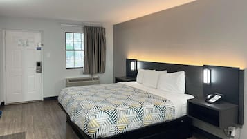 Premium bedding, desk, blackout drapes, iron/ironing board