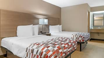 Standard Room, 2 Double Beds (Smoke Free) | In-room safe, desk, blackout drapes, free cribs/infant beds