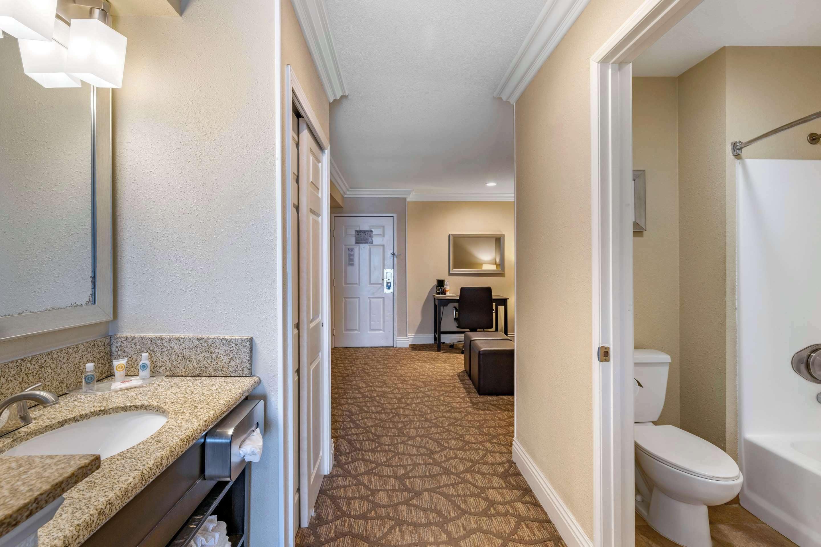 Suite, 2 Queen Beds with Sofabed, Non Smoking | Pillowtop beds, desk, blackout drapes, iron/ironing board