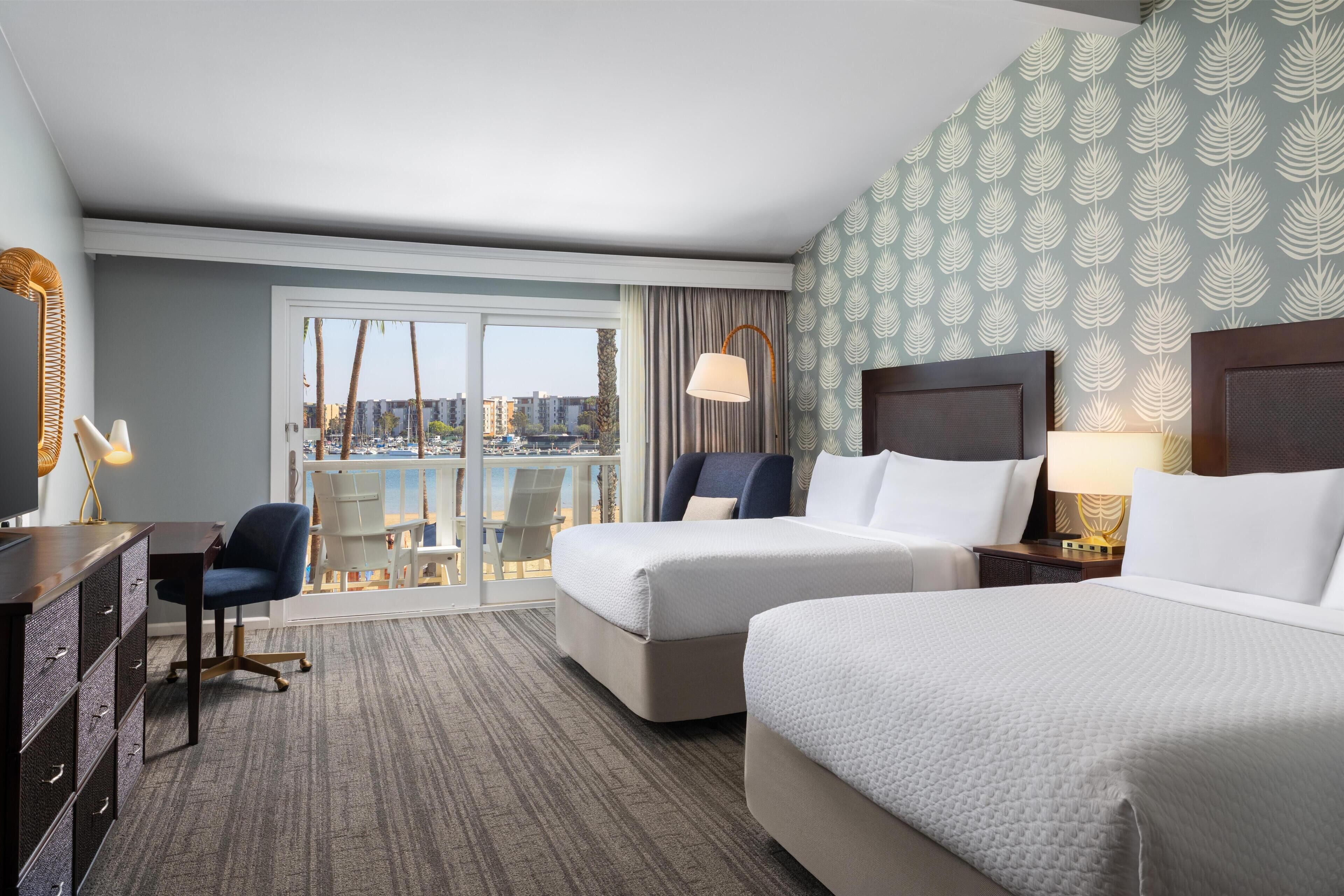 Room, 2 Queen Beds, Marina View | Premium bedding, in-room safe, desk, laptop workspace