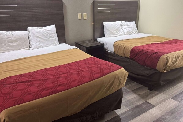 Room, 2 Queen Beds, Mobility Accessible, Non Smoking (Roll-in Shower) | Desk, soundproofing, iron/ironing board, free WiFi