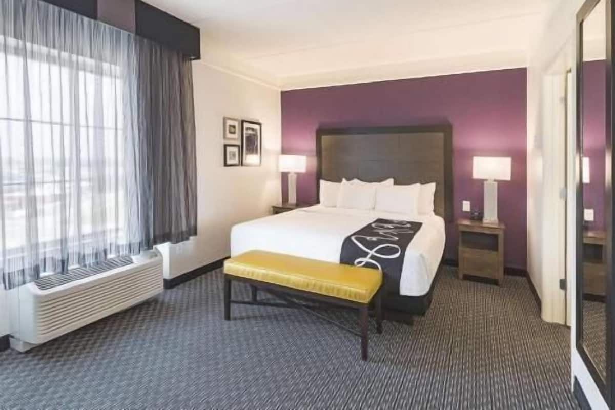 Premium bedding, desk, blackout curtains, iron/ironing board